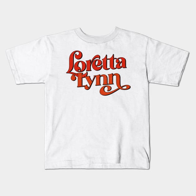 Loretta Lynn / 70s Style Country Fan Design Kids T-Shirt by DankFutura